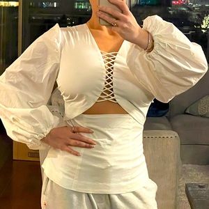 C/MEO lace up blouse